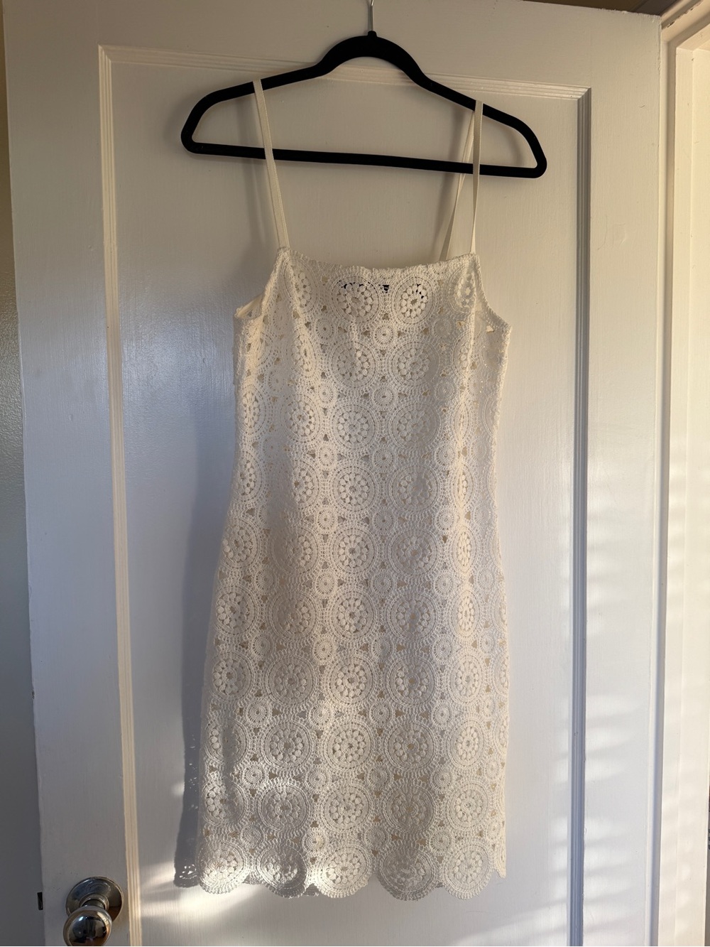 ROTATE Birger Christensen White Crochet Dress M